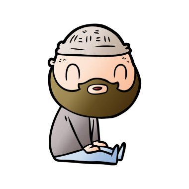 vektör çizim karikatür sakallı adam