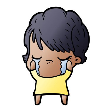 vektör çizim karikatür kadının ağladığını