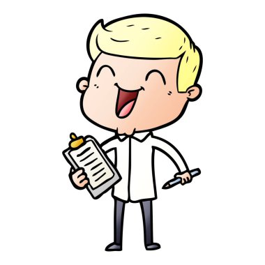 vektör çizim karikatür mutlu adam