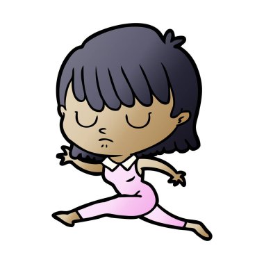 Çizgi filmdeki kadının vektör çizimi