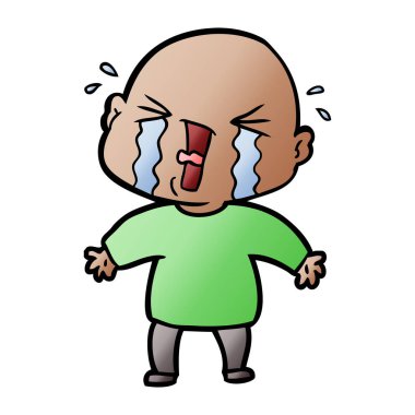 çizgi film ağlayan kel adam