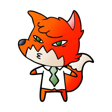 Akıllı karikatür fox vektör çizim