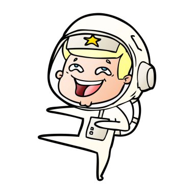 vektör çizim karikatür gülen astronot