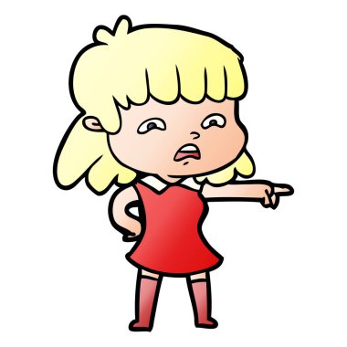 vektör çizim karikatür endişeli kadın