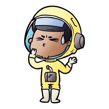 vektör çizim karikatür astronot vurguladı