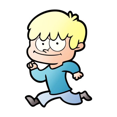 mutlu çizgi film adam vektör çizim