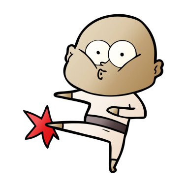 karikatür kel adam bakıyor