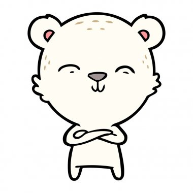 mutlu karikatür kutup ayısı