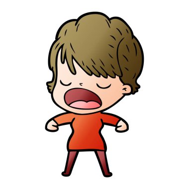 vektör çizim karikatür kadın söz