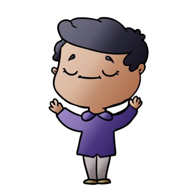vektör çizim karikatür huzurlu adam