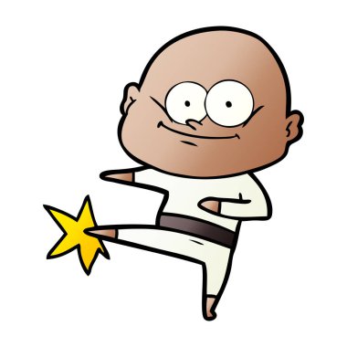 kel adam karate tekme çizgi film