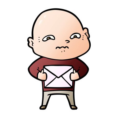 vektör çizim karikatür gergin adam