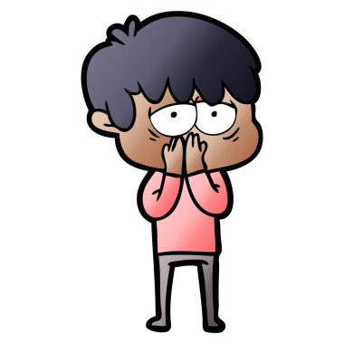 vektör çizim karikatür evlat yorgun