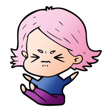 vektör çizim karikatür kızgın kız