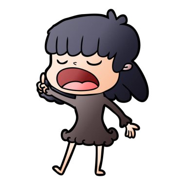 vektör çizim karikatür kadın söz