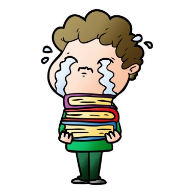 vektör çizim karikatür adam ağlıyor