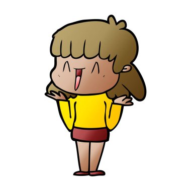 Çizgi filmdeki kadının vektör çizimi