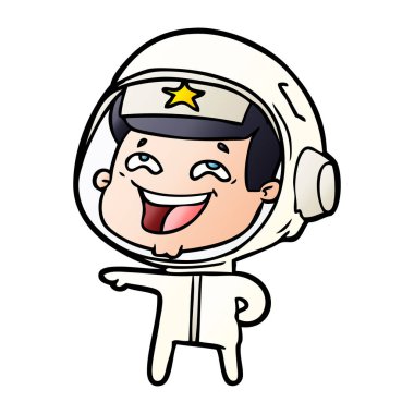 vektör çizim karikatür gülen astronot