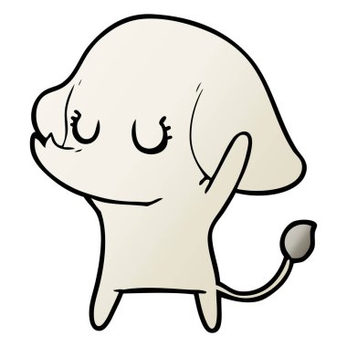 vektör çizim sevimli çizgi fil