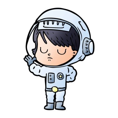 vektör çizim karikatür astronot kadın