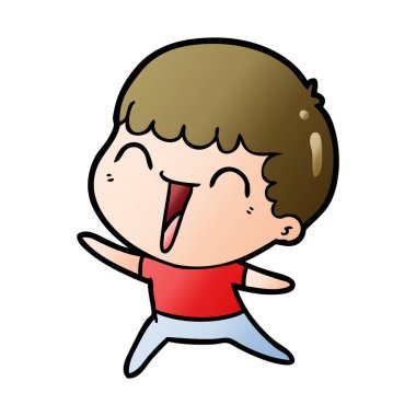 vektör çizim karikatür mutlu adam