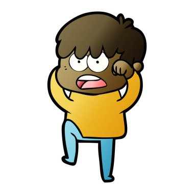 endişeli çizgi film çocuk vektör çizim