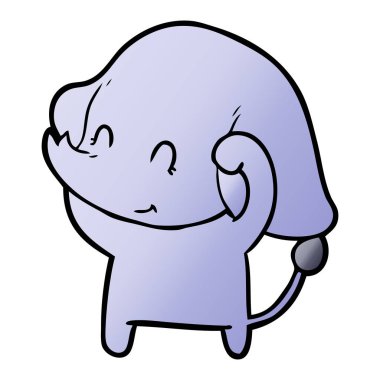 vektör çizim sevimli çizgi fil