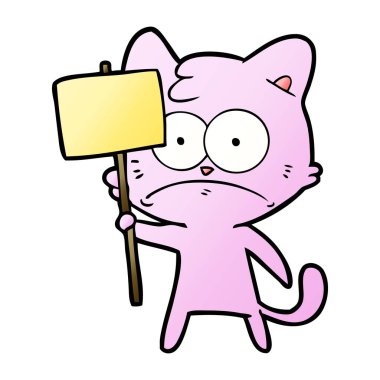 vektör çizim karikatür gergin kedi