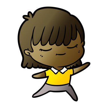 Çizgi filmdeki kadının vektör çizimi