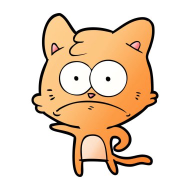 vektör çizim karikatür gergin kedi