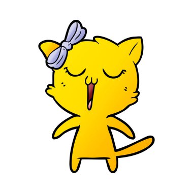 Çizgi film kedisinin vektör çizimi