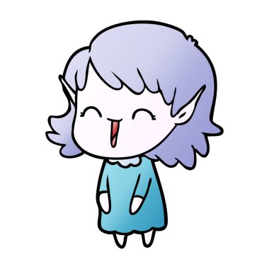 vektör çizim karikatür elf kızı