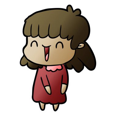 Çizgi filmdeki kadının vektör çizimi