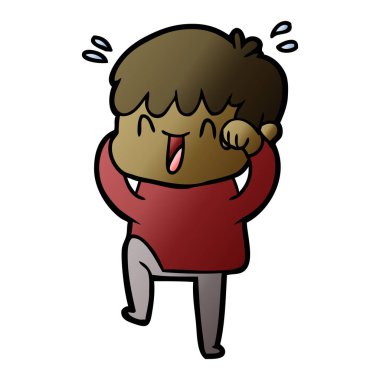 vektör çizim karikatür gülen çocuk