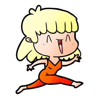 Çizgi filmdeki kadının vektör çizimi