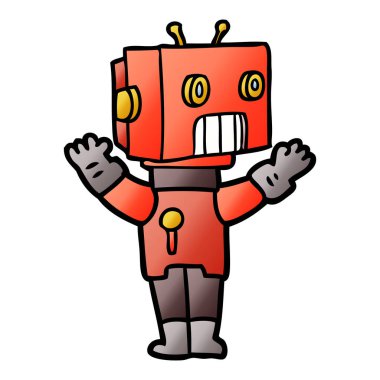 Çizgi film robotunun vektör çizimi