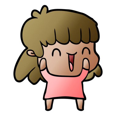 Çizgi filmdeki kadının vektör çizimi