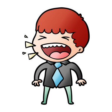 adam gülüyor karikatür vektör çizim