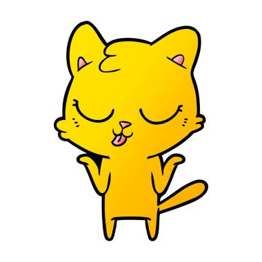 omuzlarında shrugging karikatür kedi