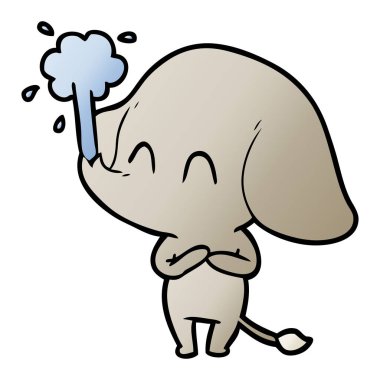 vektör çizim sevimli çizgi fil