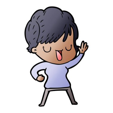 vektör çizim karikatür kadın söz