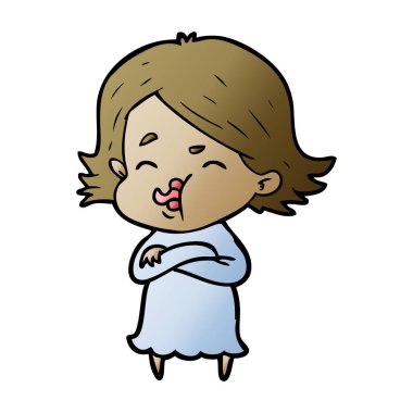 çizgi film kız yüz çekerek