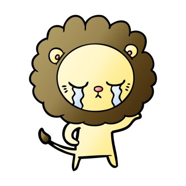 vektör çizim karikatür aslan ağlama