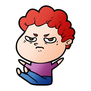 vektör çizim karikatür kızgın adam