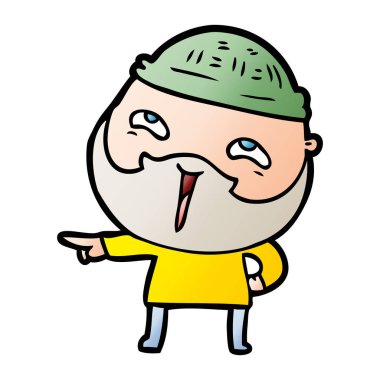 Çizgi film mutlu sakallı adam