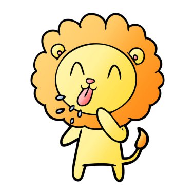 mutlu karikatür aslan vektör çizim