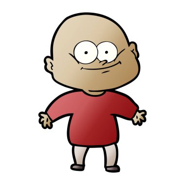 karikatür kel adam bakıyor