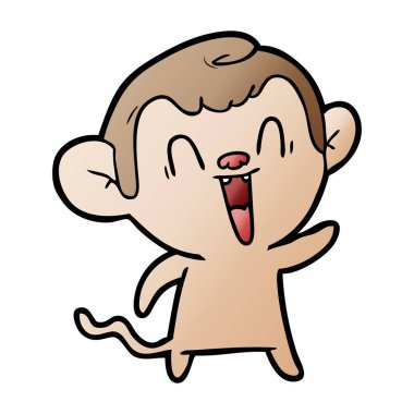 vektör çizim karikatür komik maymun