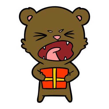 kızgın çizgi film ayı ile hediye