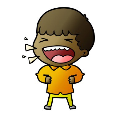 adam gülüyor karikatür vektör çizim